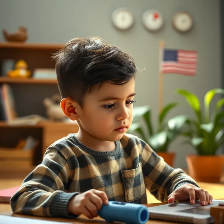 Illustration of a child practicing emotional regulation techniques in a calm environment