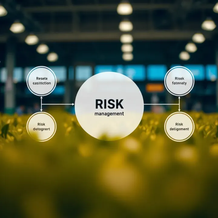Diagram illustrating risk management strategies enhancing economic aid distribution