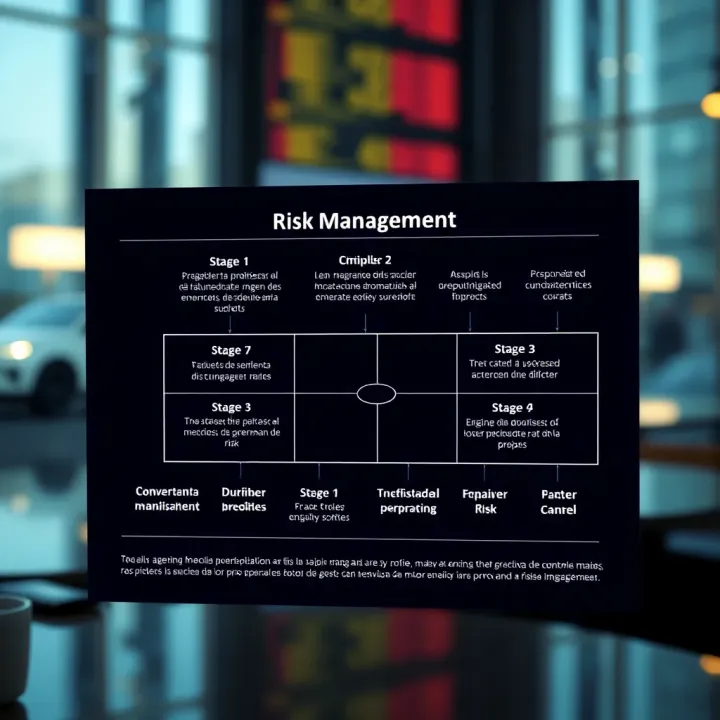 Diagram illustrating the stages of risk management from identification to control