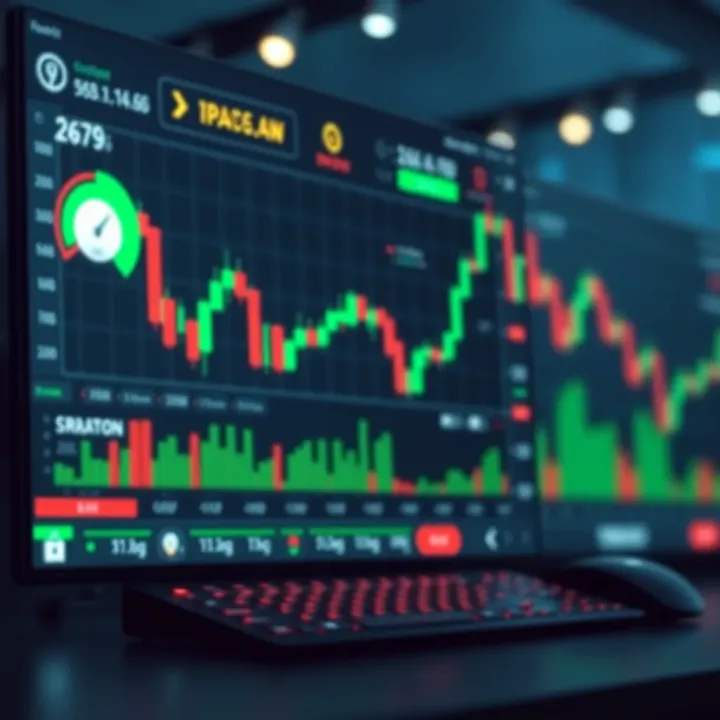 Illustration of a secure trading platform interface displaying charts, risk management tools, and strategy options