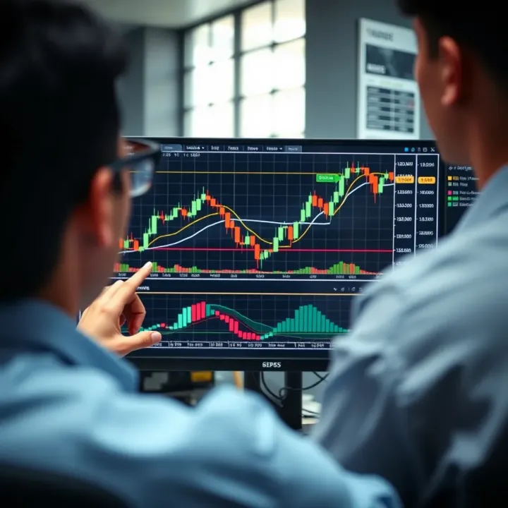 Strategic Analysis of Candlestick Patterns for Synthetic Indices Technical trader analyzing synthetic index candlestick formations on a computer screen
