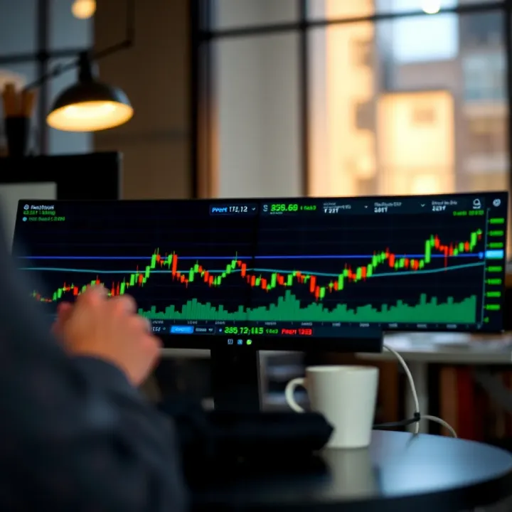 Conceptual graphic showing synchronization of investment portfolios between expert trader and follower