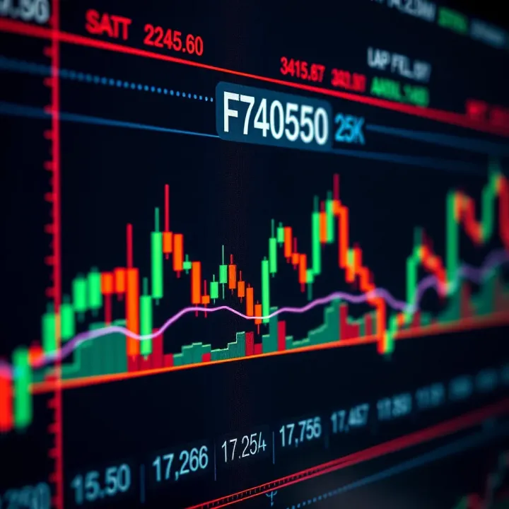 Chart displaying candlestick patterns used in technical market analysis