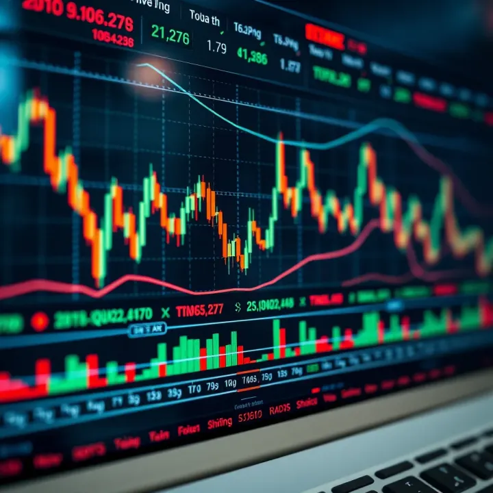 Detailed financial chart showcasing technical indicators and price movement patterns