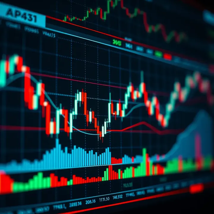 Chart displaying multiple Forex currency pairs with technical indicators such as moving averages and candlestick patterns
