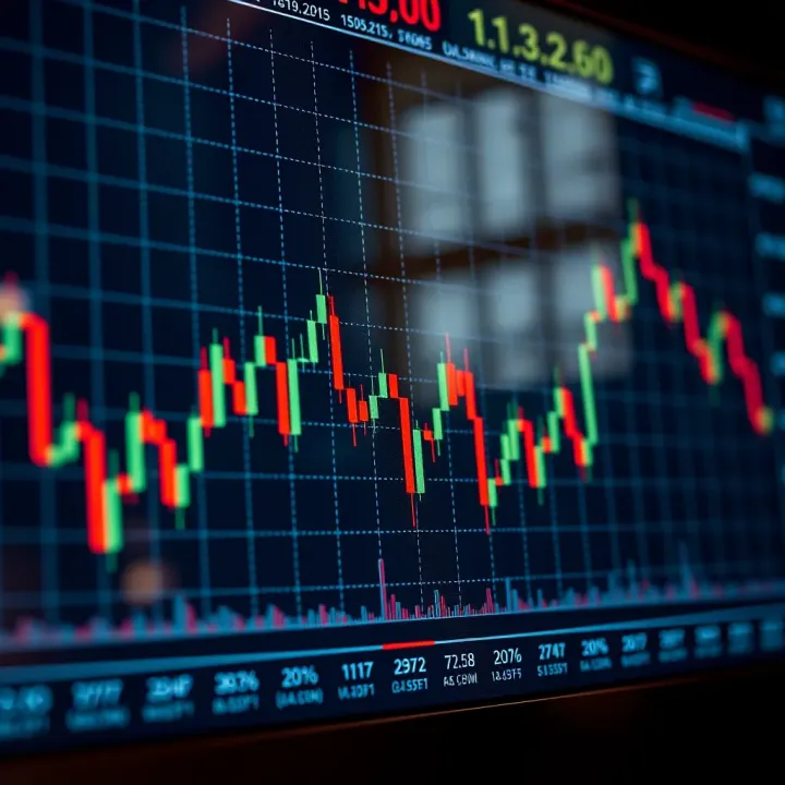 Graph displaying moving averages and RSI indicator highlighting market momentum