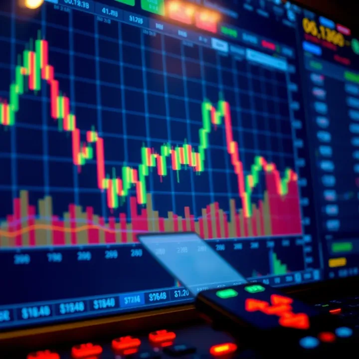 Detailed chart showing market trends and trading indicators
