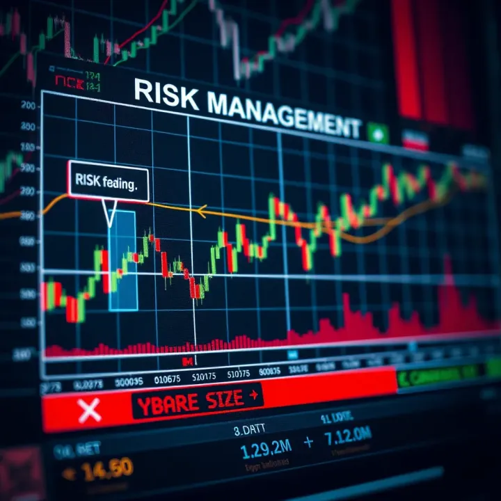 Graph showing risk management principles in trading with highlighted control limits and position sizes