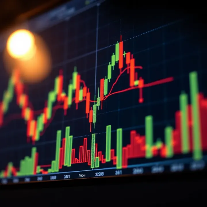 Chart illustrating candlestick patterns showing price movements in financial markets