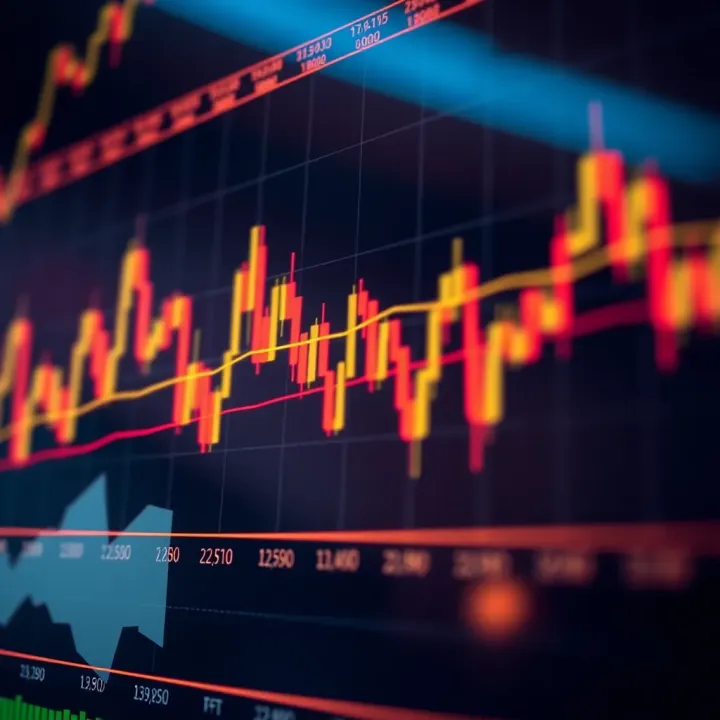 Graph illustrating volume and price trends used in market evaluation